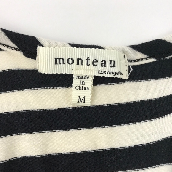 Monteau Black White Stripe Rayo Bodycon Maxi Dress - Picture 3 of 6